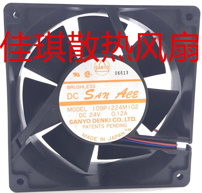 SANYO 109P1224M102 24V 0.12A 2 wires Cooling Fan SANYO 109P1224M102 24V 0.12A 2 wires Cooling Fan